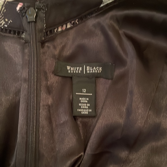 White House Black Market Floral Midi Dress - Black and Pink - Picture 3 of 5